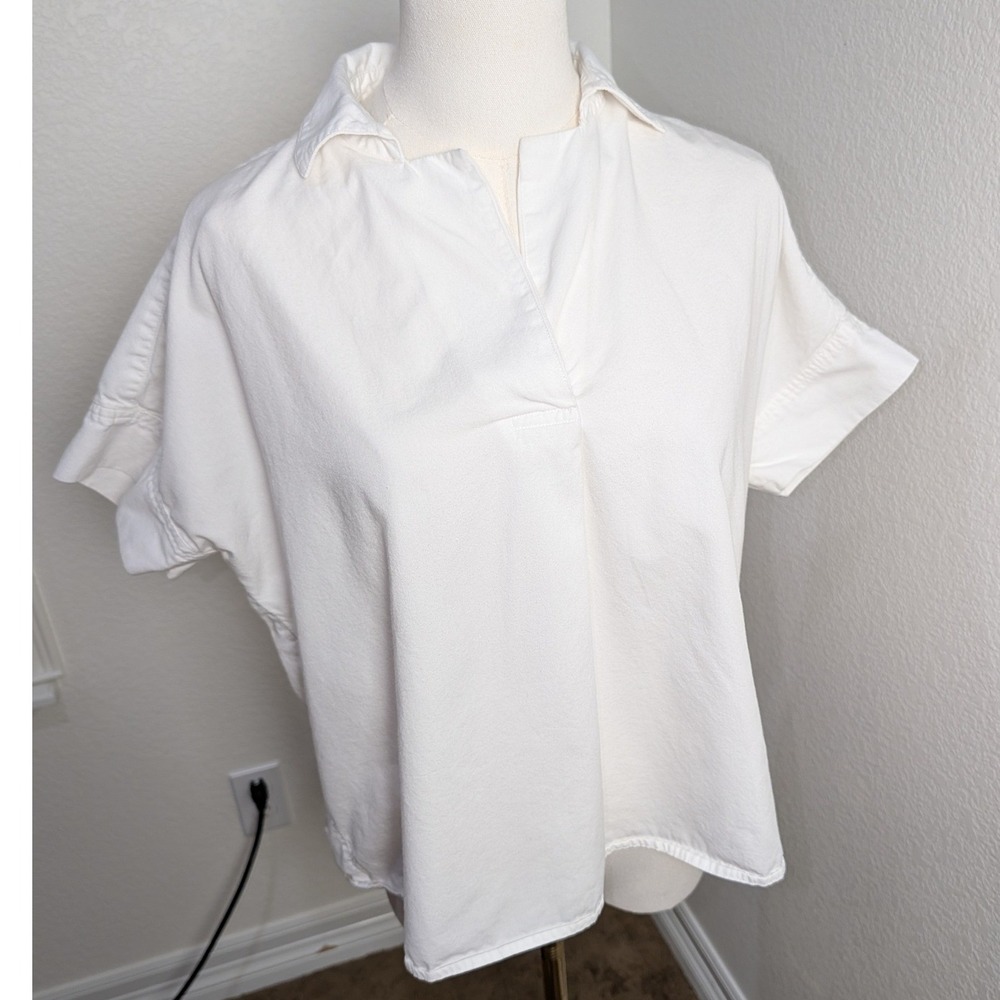 Madewell Womens White Cotton Modal Short Sleeve Popover Shirt AJ970 Size S - Picture 14 of 15